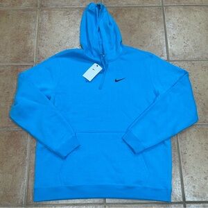Nike Club Fleece Pullover Hoodie Swoosh Pockets University Blue Mens XL RARE